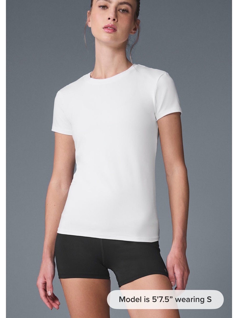 [alo] Alosoft Finesse Tee - White and Black - Picture 4 of 13